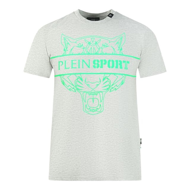 

Футболка Tigerhead с ярким логотипом серая Plein Sport, серый