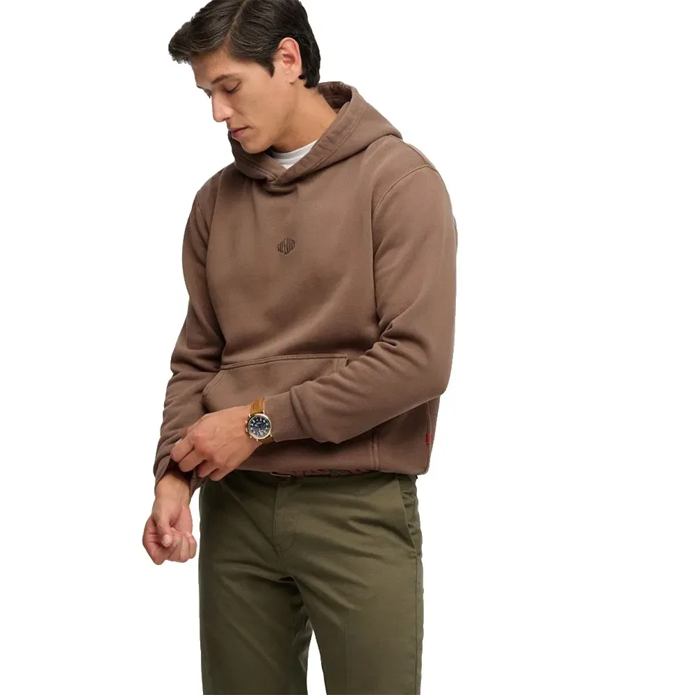 Мужской худи свободного кроя с вышивкой Superdry, Brown — фото 4