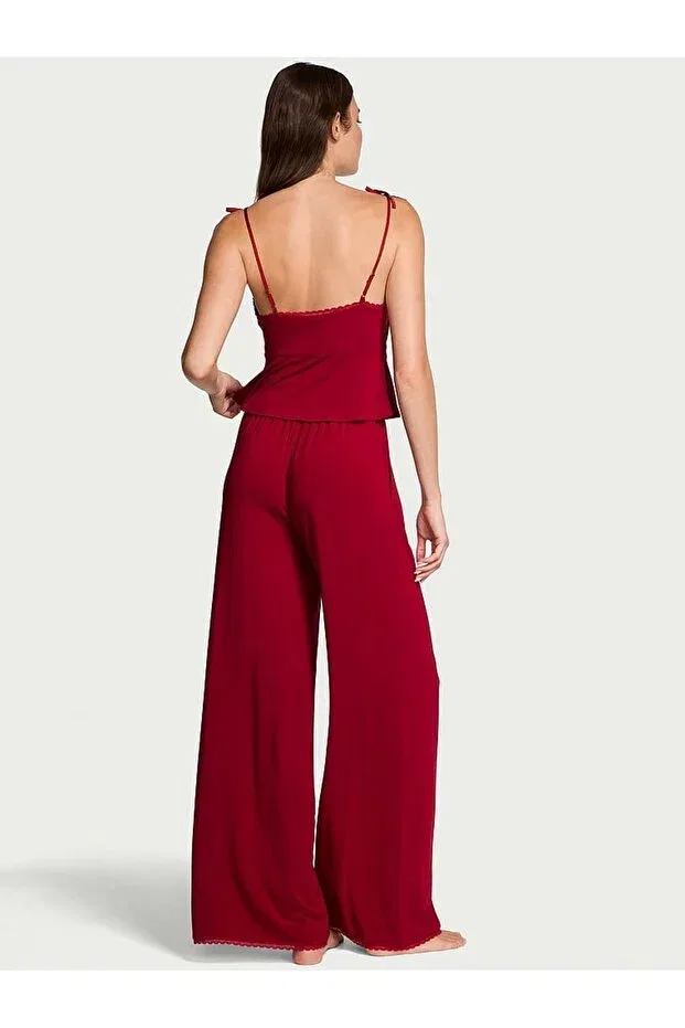Женский комплект пижамы без рукавов Modal athlete and wide leg pajama set Victoria'S Secret, Bright Red — фото 2