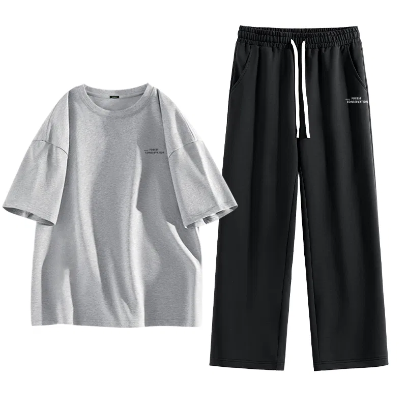 Детский спортивный комплект с принтом MINISO, Heather Gray + Black