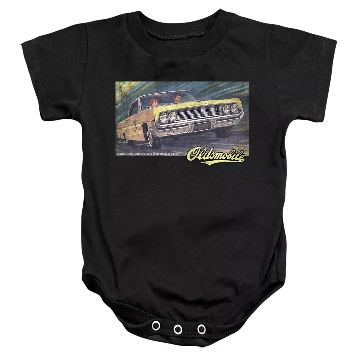 Детский боди-комбинезон с принтом Oldsmobile Coupe Painting LOGOVISION, Black