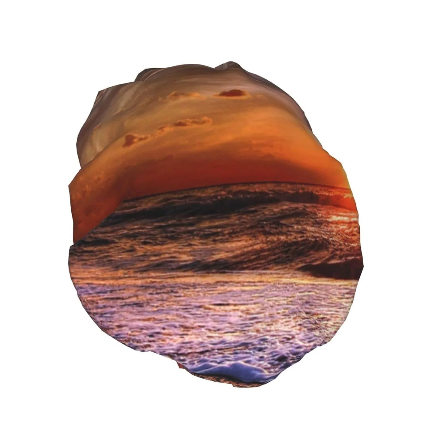 Многоразовая шапочка для душа, MORYEN, Beach Sunrise Printed, Double Layer Waterproof — фото 2