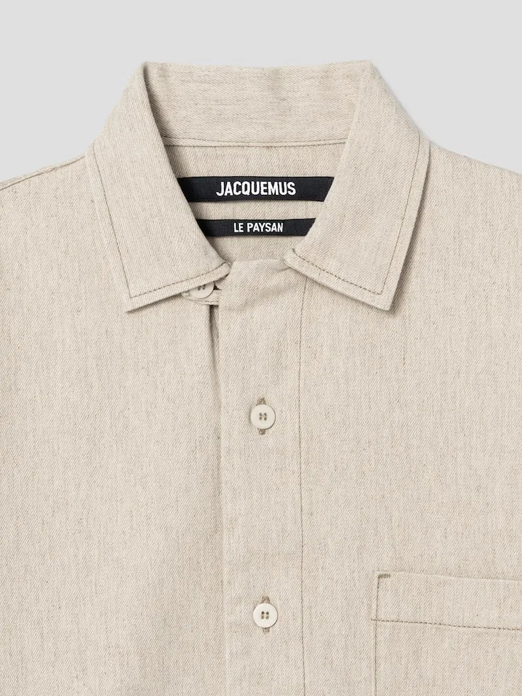 Рубашка с коротким рукавом La Chemise Paysan De-Nime JACQUEMUS, Beige — фото 3