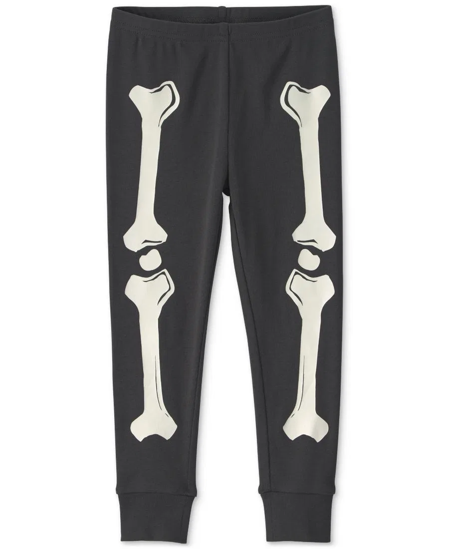 Пижамный комплект из хлопка с принтом скелета Glow in the Dark Carter's, Black — фото 4