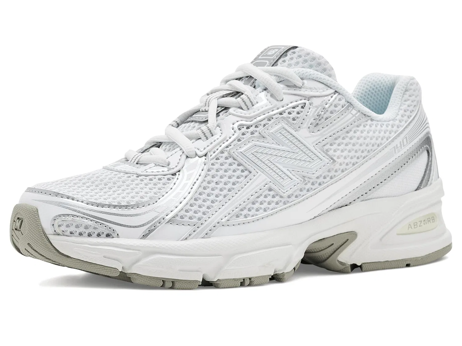 Кроссовки 740 Lace (для маленьких и больших детей) New Balance Kids, White/Silver Metallic