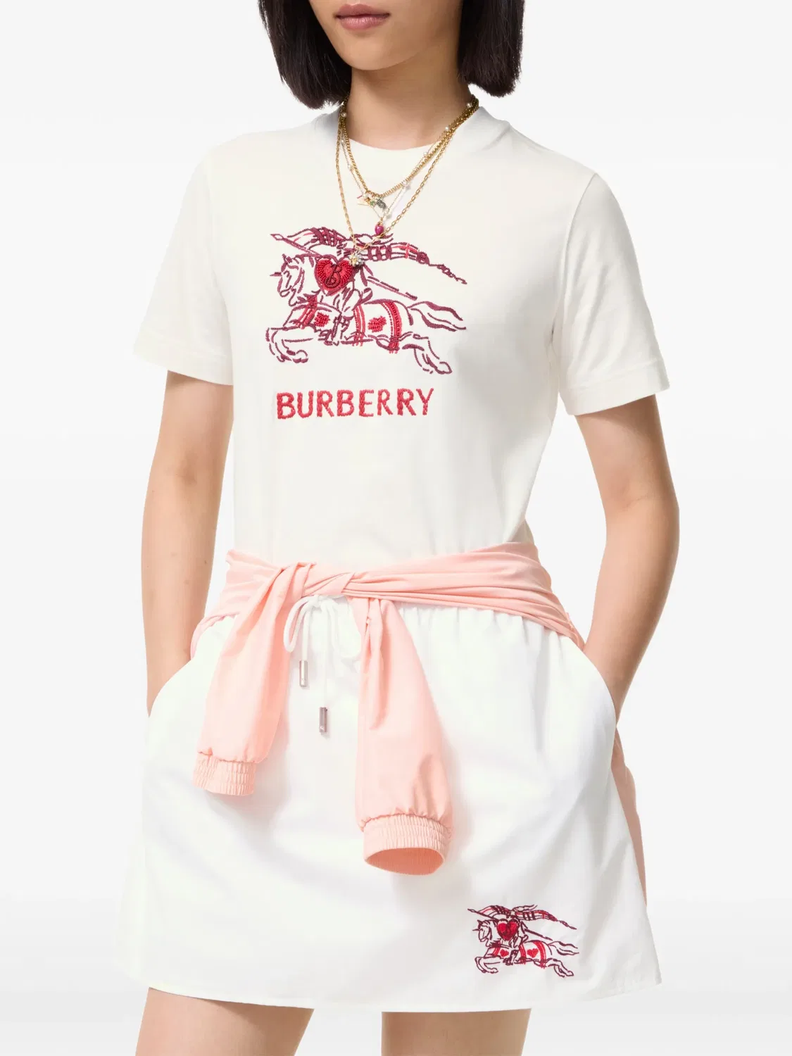 Футболка Heart Knight Burberry, нейтральные цвета — фото 2