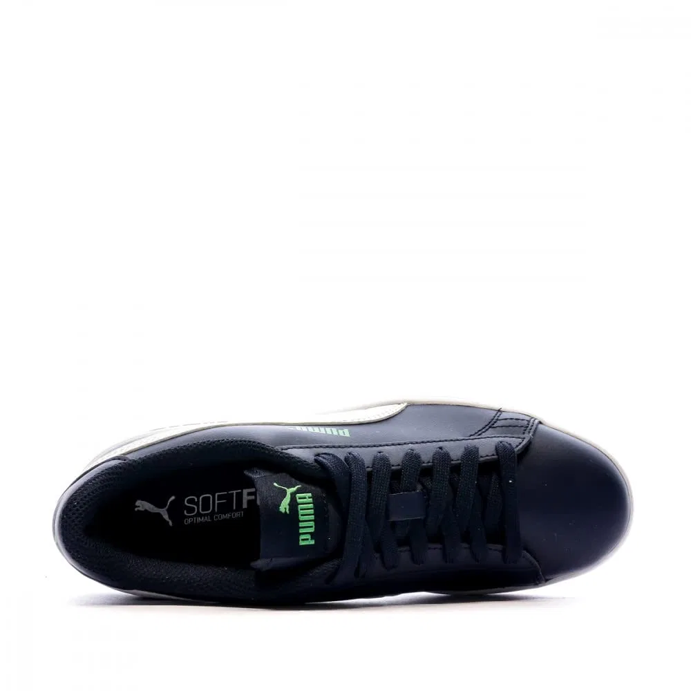 Детские кроссовки для мальчиков с кожаным верхом Smash V2 L Jr PUMA PUMA White Peacoat Blue — фото 4