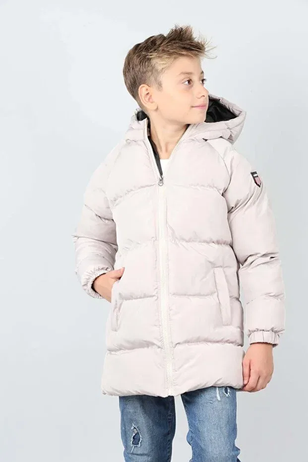 Детское пальто-пуховик для мальчиков с длинным рукавом Landed, Beige