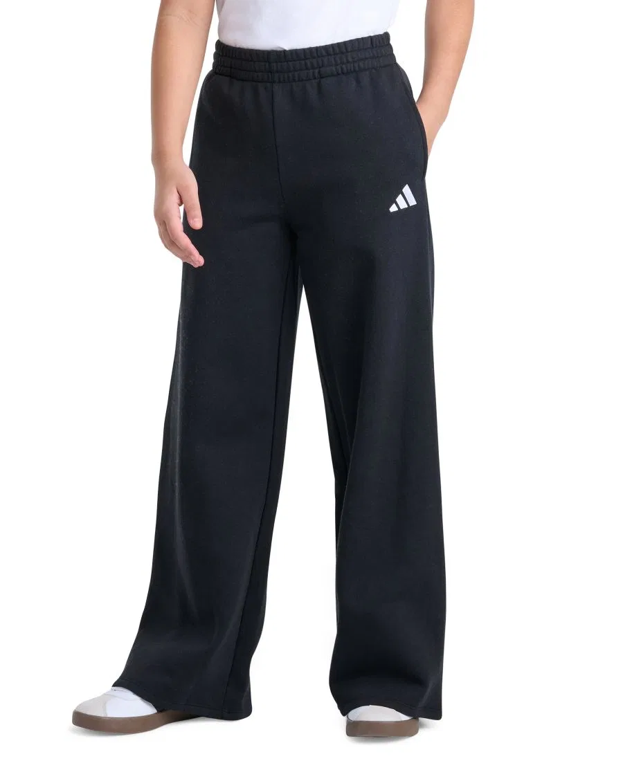 Штаны из флиса с широкими штанинами, на поясе с резинкой adidas, Black
