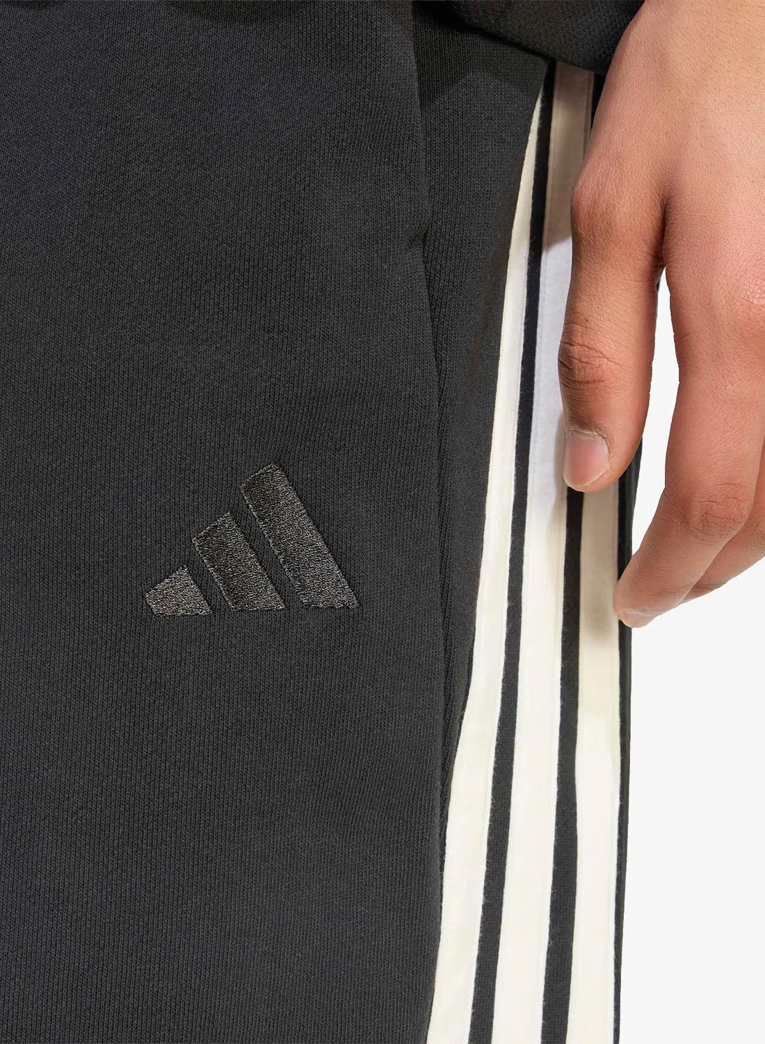 Брюки спортивные с манжетами 3-Stripes Adidas, черный — фото 3
