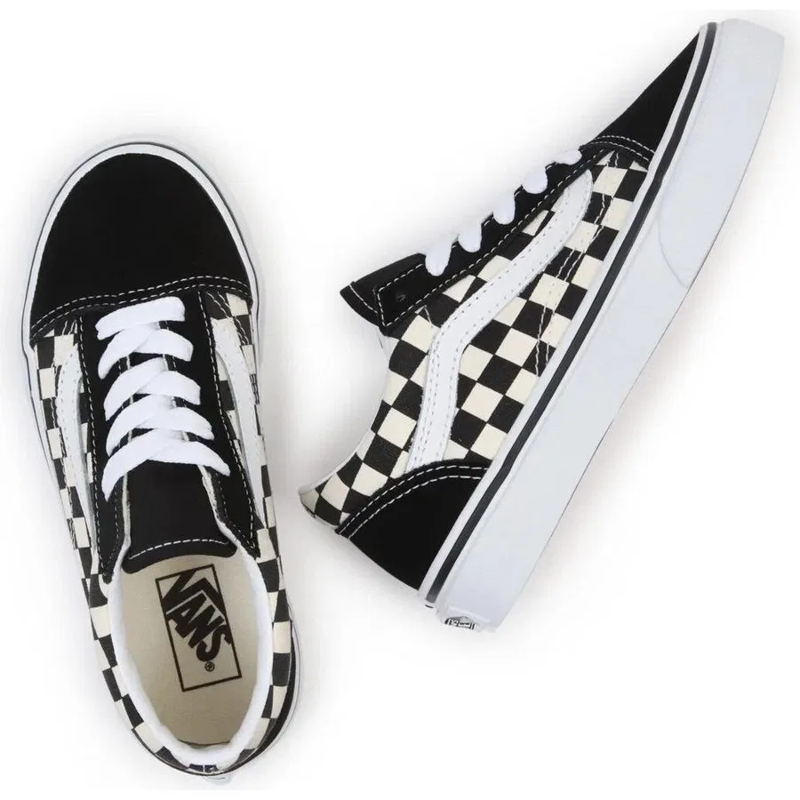 Детские кеды с принтом в клетку Old Skool Vans, Черный — фото 2