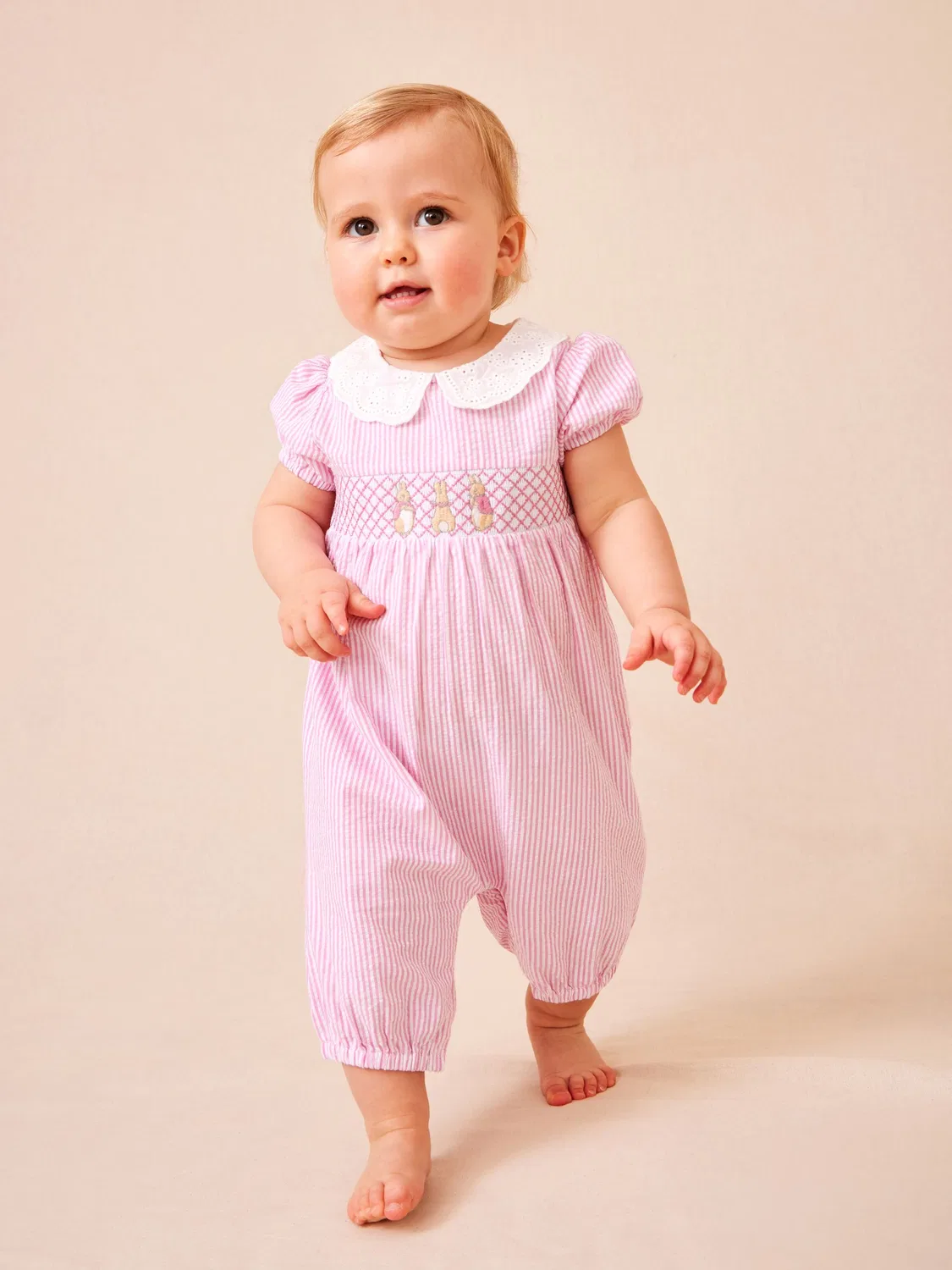 Ромпер с вышивкой Flopsy Jojo Maman Bébé, розовый