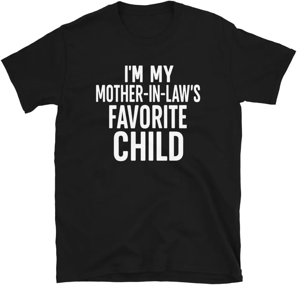 Мужская футболка с принтом Im My Mother in Laws Favorite Child, чёрный