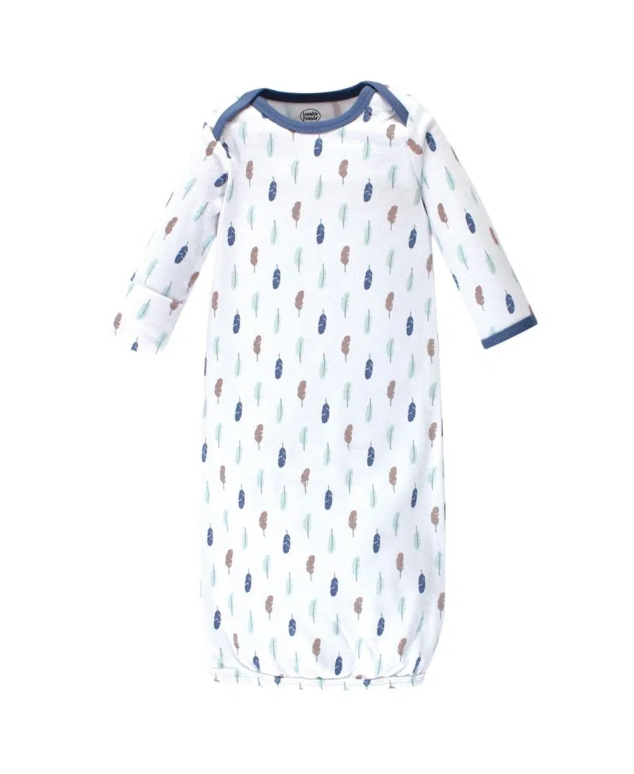 Комплект из 3 ночных рубашек Breathable Cotton Sleepwear Wraps Luvable Friends, Boy Feathers — фото 2
