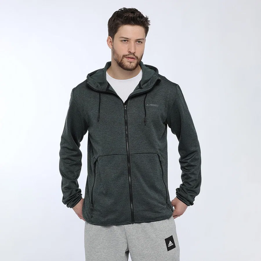 Мужской свитшот с капюшоном Ctc Ho Fl Jkt adidas, Серый — фото 2