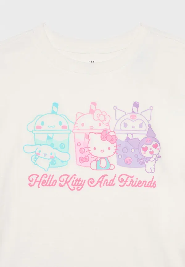 Футболка с принтом Hello Kitty Gap, кремовый — фото 4