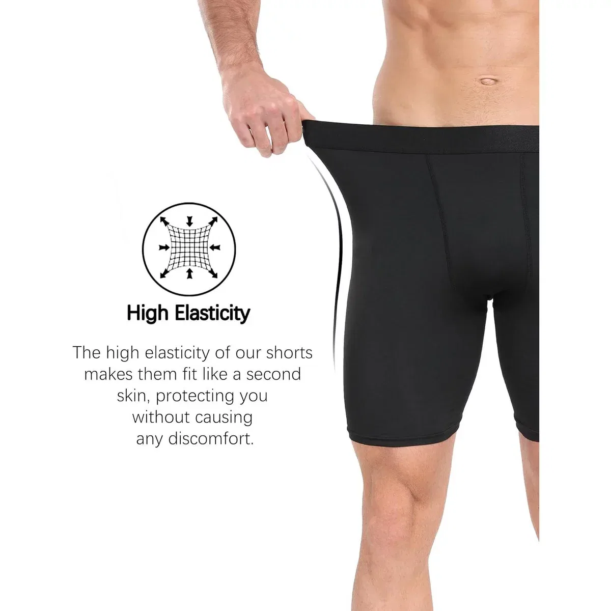 Детские компрессионные шорты с эластичной тканью LEVEN SIXTEEN, 6 Pack Black — фото 4