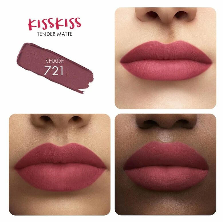 Губная помада Guerlain KissKiss Tender Matte, темно-розовый — фото 4