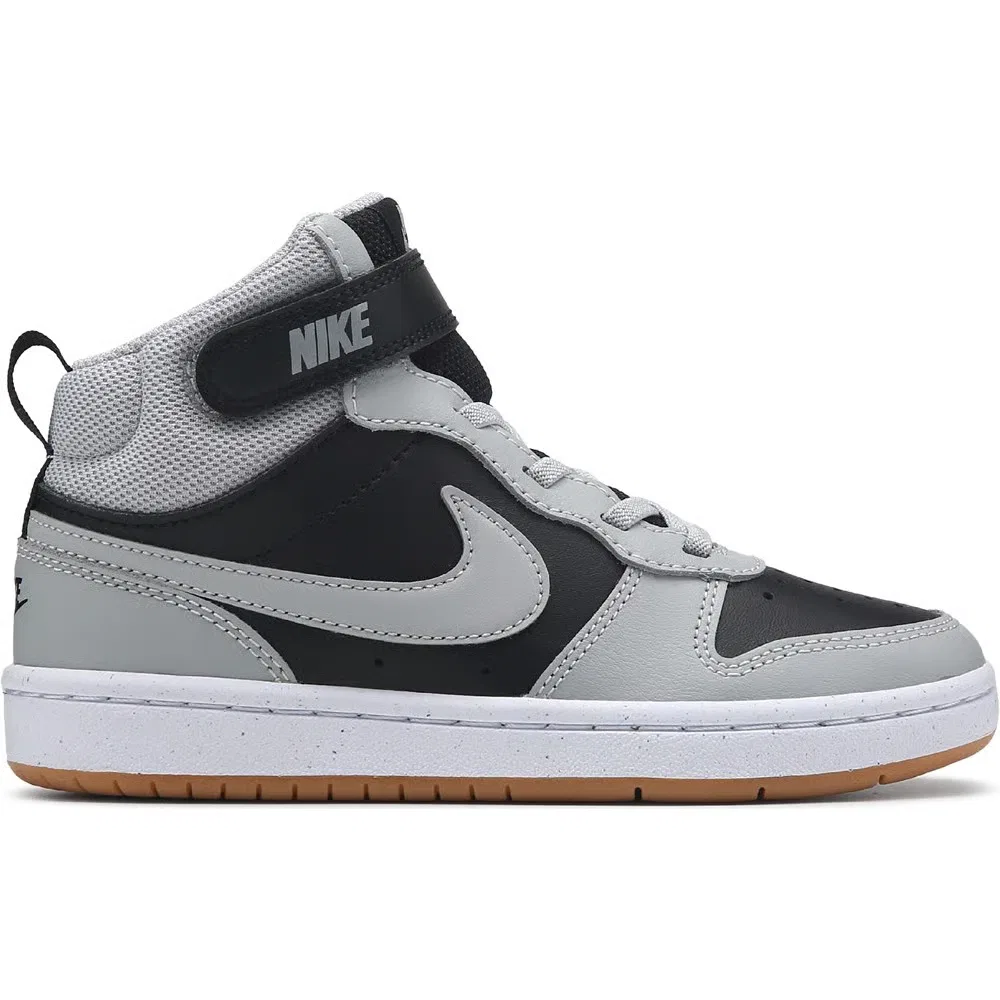 Детские высокие кроссовки Court Borough Mid 2 Nike, Grey/Black/Gum — фото 2