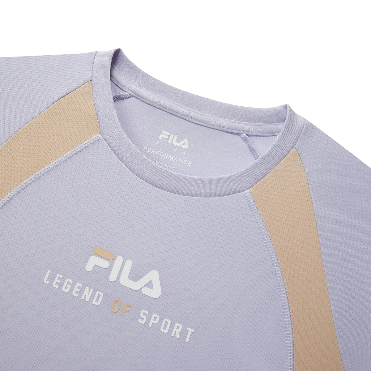 Детская футболка с круглым вырезом, средней растяжимости, FILA KIDS, Light Purple — фото 4