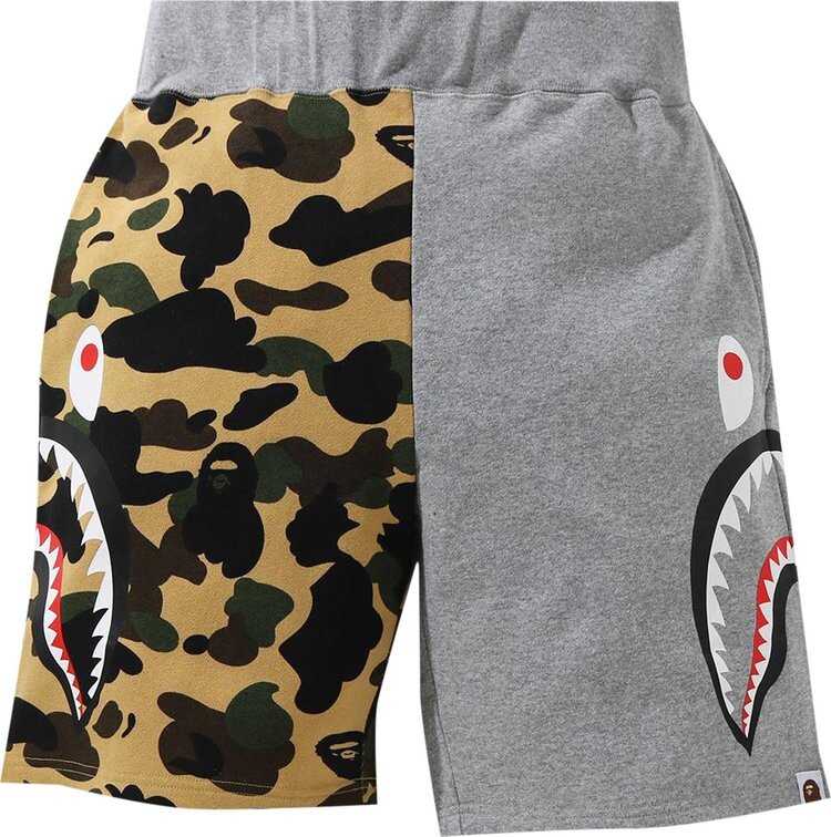 

Шорты BAPE 1st Camo Half Side Shark Sweat Shorts 'Yellow', желтый