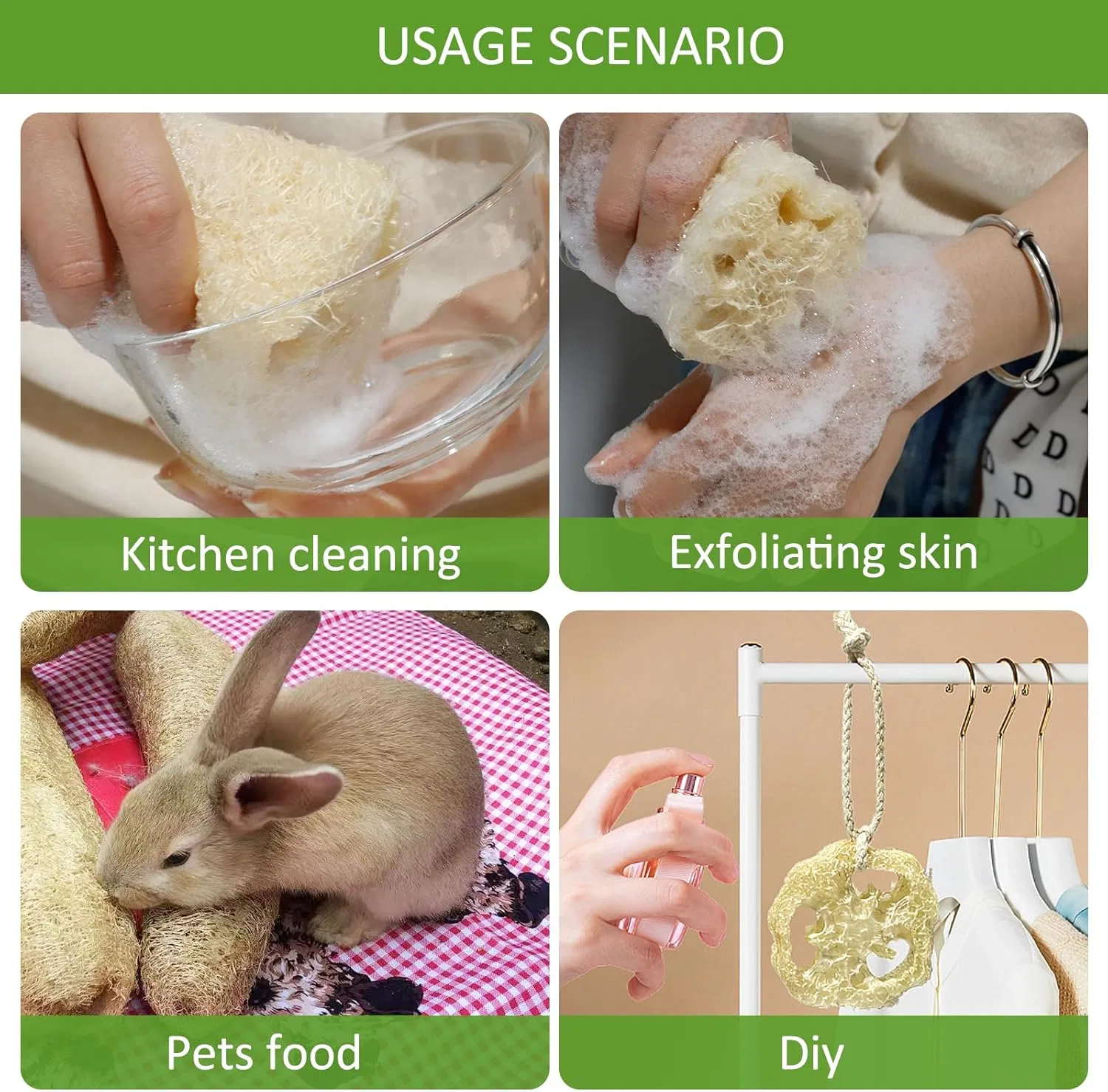 Люффа Натуральная для Душа, Бренд FRTIM, 6 шт, Loofah — фото 4