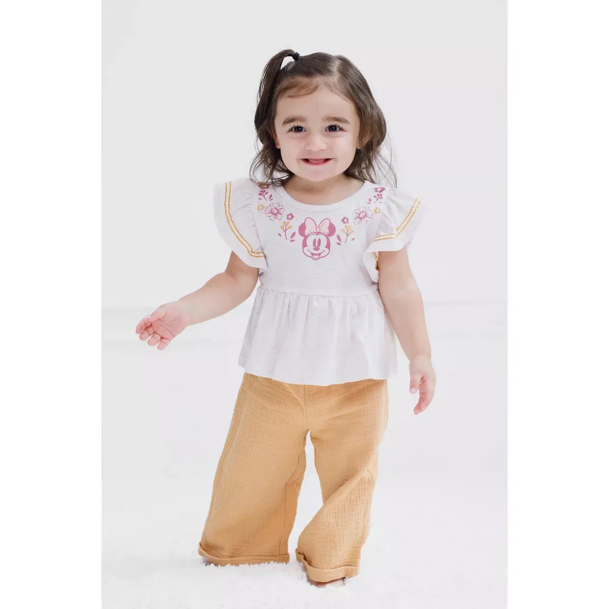 Детский комплект для девочек с принтом Peplum Tank Top and Cotton Gauze Pants Outfit Set Disney Minnie Mouse, Minnie Mouse — фото 2