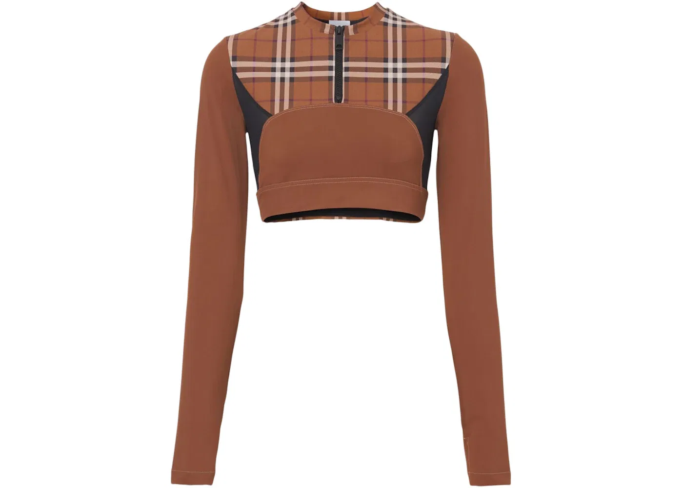 Женский топ-кроп с принтом Cropped Top Burberry, Brown