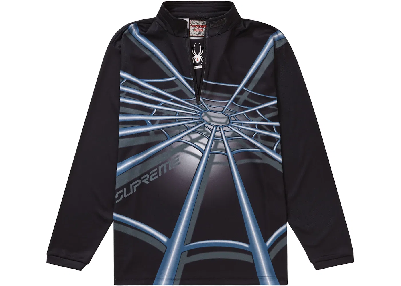 Мужской анорак с принтом паутины Spyder Web Half Zip Supreme, черный