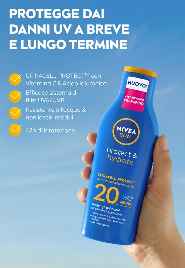 Солнцезащитный крем SPF 20 Protect & Hydrate Nivea, Transparent 200 мл, прозрачный — фото 3