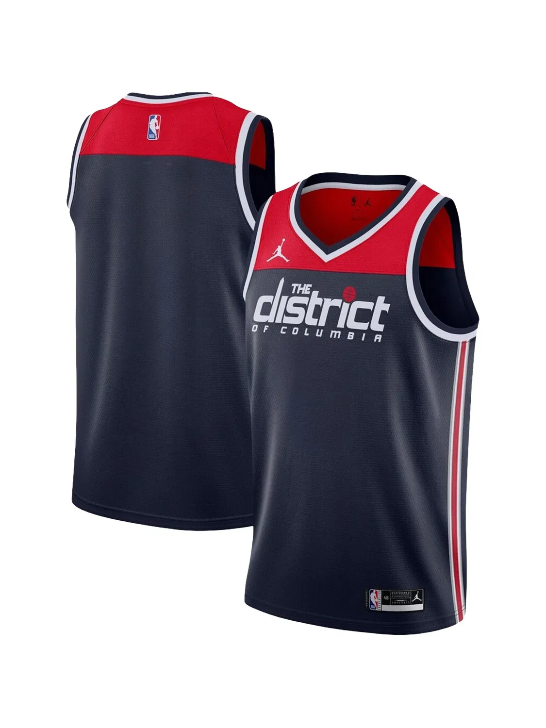 Топ Washington Wizards 2020/21 Swingman Player Jersey Statement Edition из коллаборации с NBA Nike, синий — фото 2