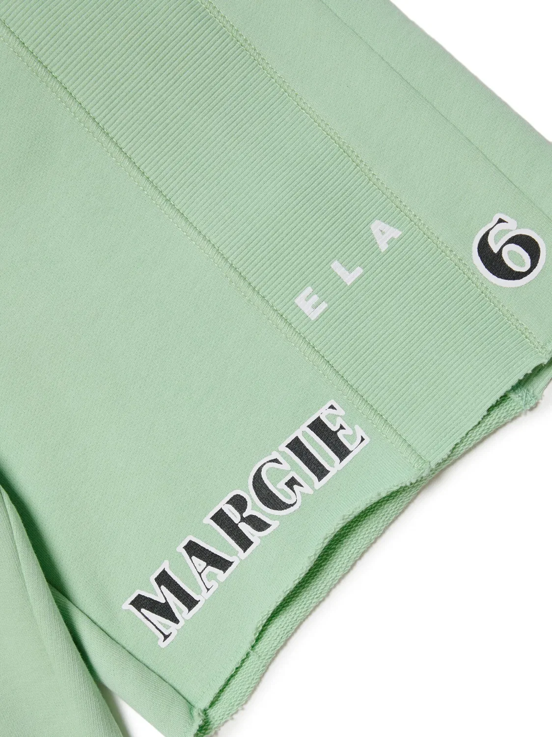 Хлопковые шорты с номерным принтом MM6 Maison Margiela, светло-зеленый — фото 2