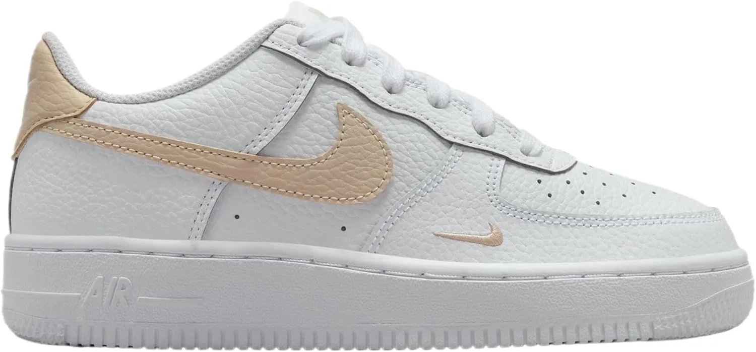 Детские кроссовки для девочек Nike Air Force 1 Grade School Lifestyle Shoes (White/Rattan) Nike, White/Rattan
