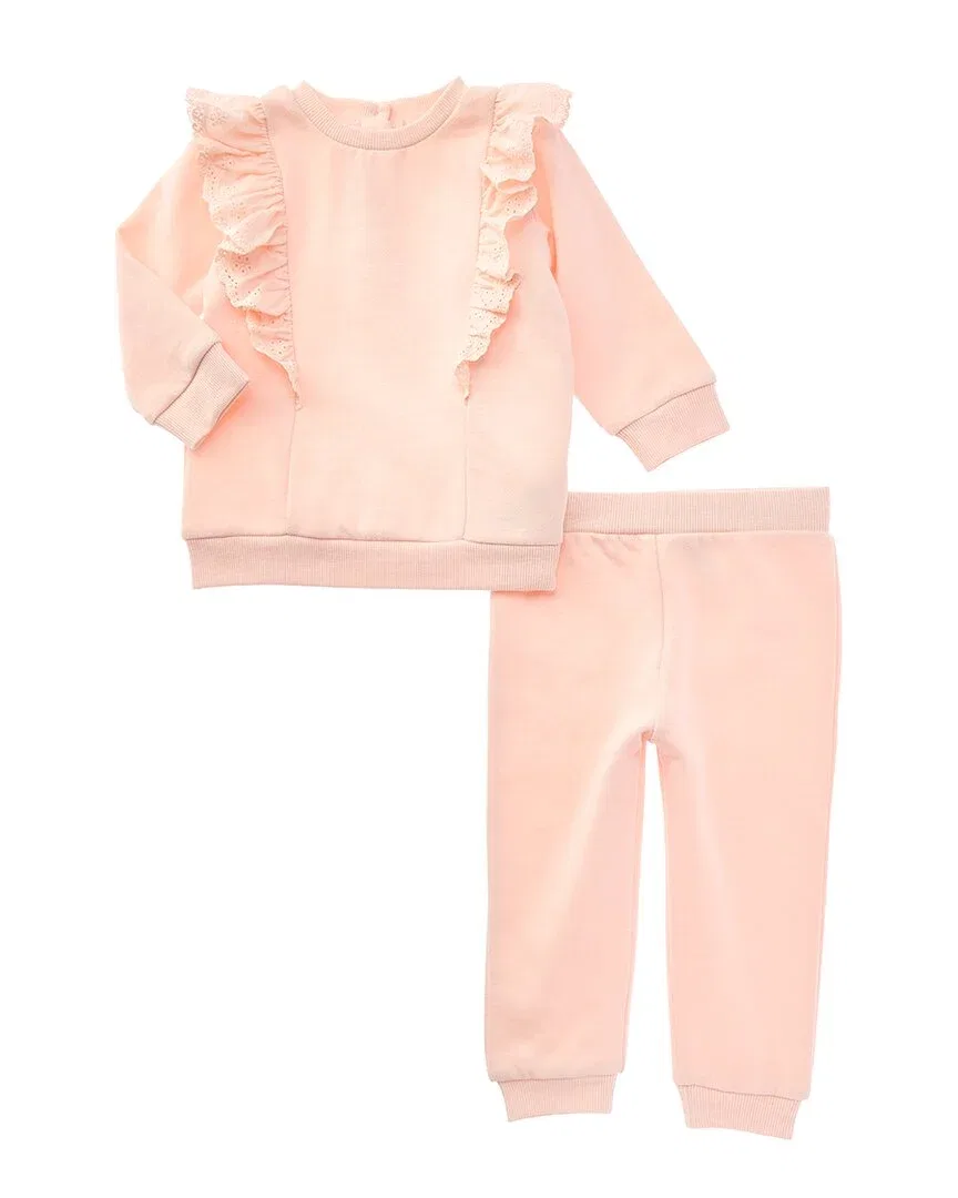 Детский комплект из футера с рюшами Little Me Sweatshirt Set, розовый