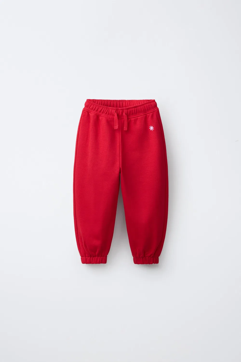 Плюшевые брюки с вышивкой в виде ромашек ZARA, Red