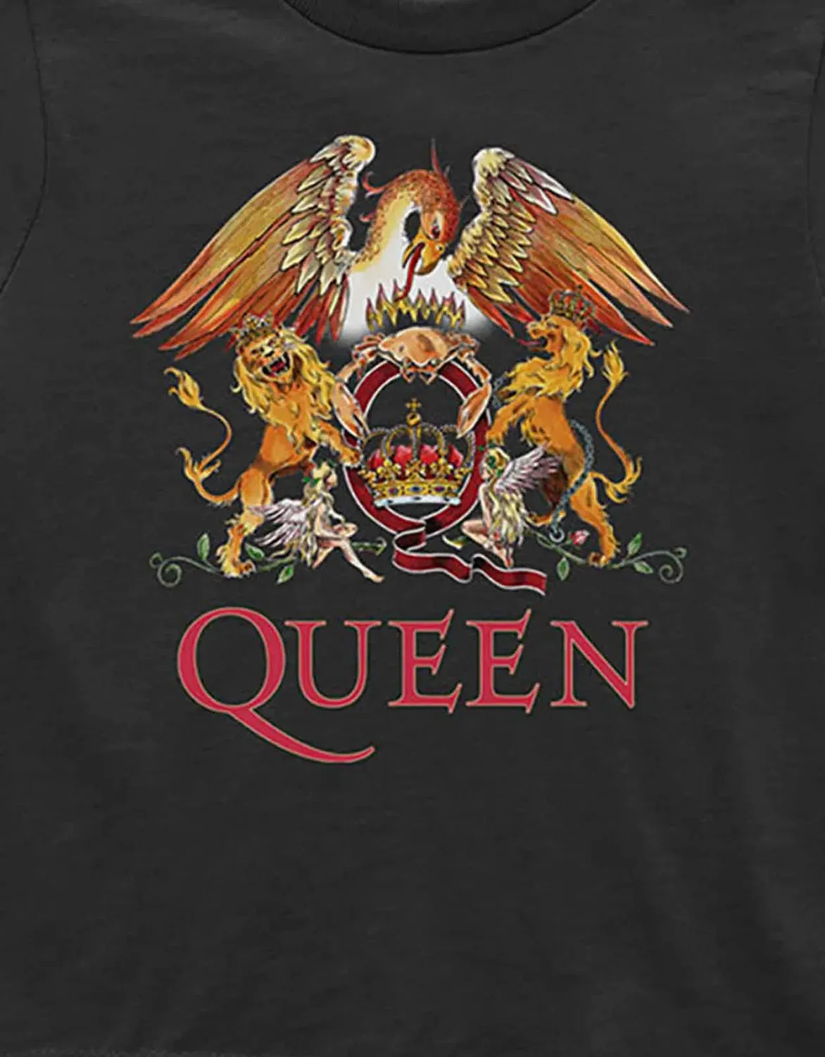 Детская футболка с принтом Classic Crest Logo Queen, Black — фото 2
