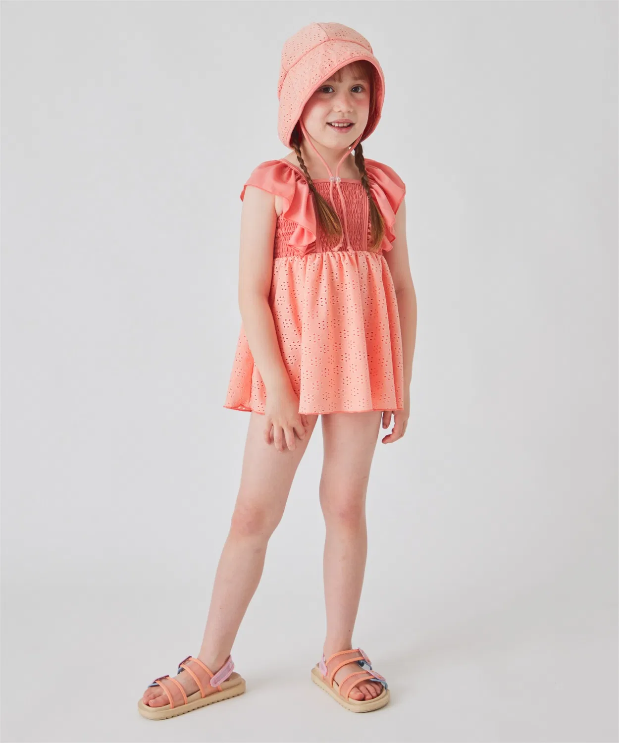 Детская шляпа для плавания с принтом Flower Swim Hat ever closet, Orange — фото 4