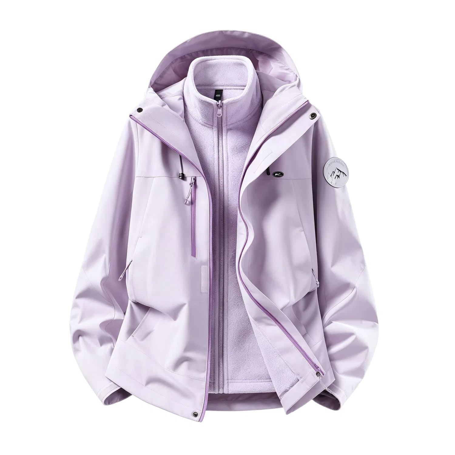 Детская ветровка-худи с капюшоном и отстегивающимся элементом, Pink Purple (DIY Badge), WARRIOR