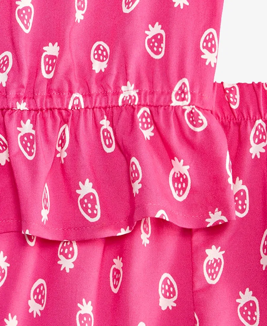 Комплект из топа с рукавами-воланами и шорт с ягодным принтом Epic Threads, Vivid Pink — фото 3