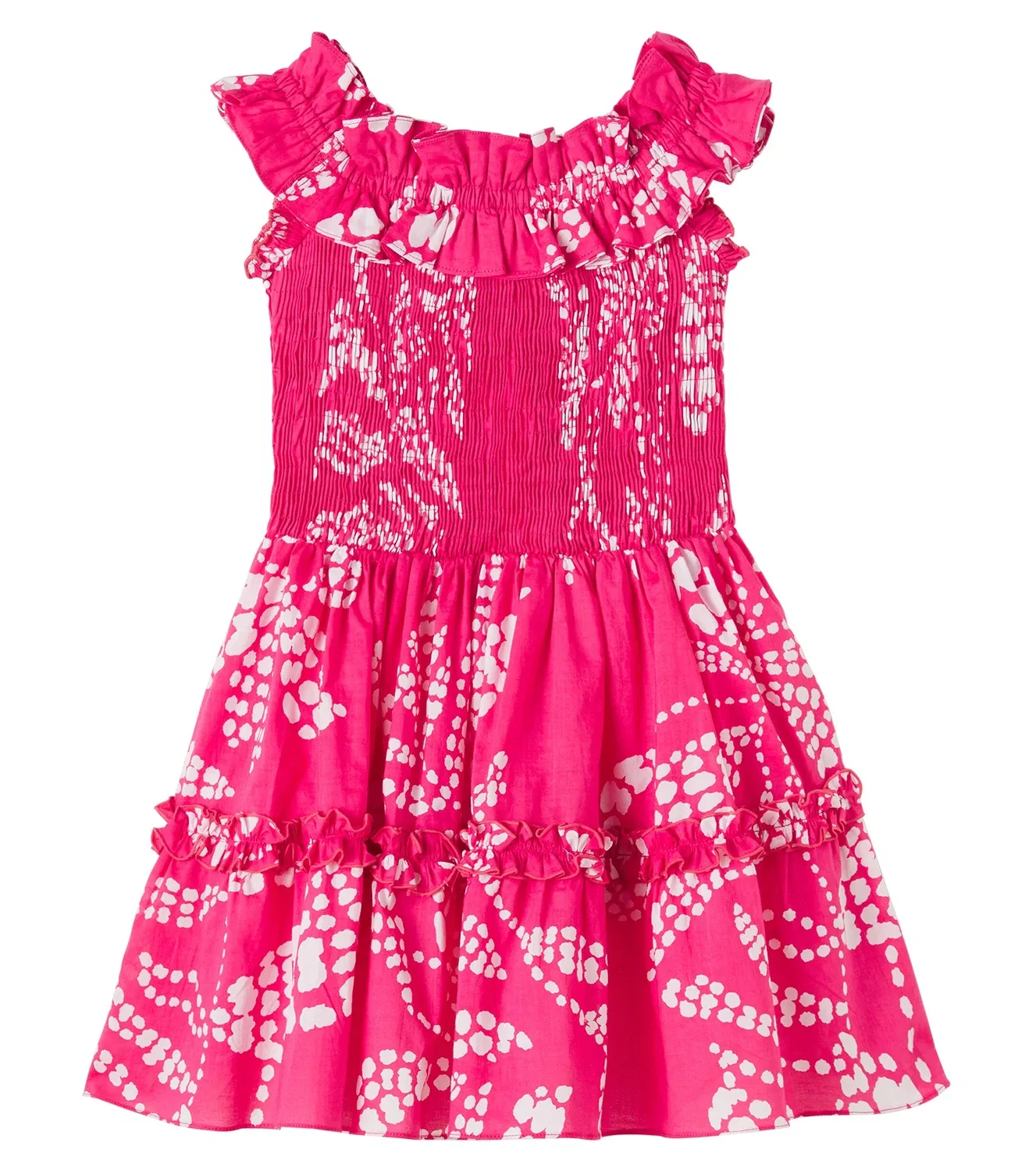 Платье хлопковое с принтом Amber, Poupette St Barth Kids, розовый