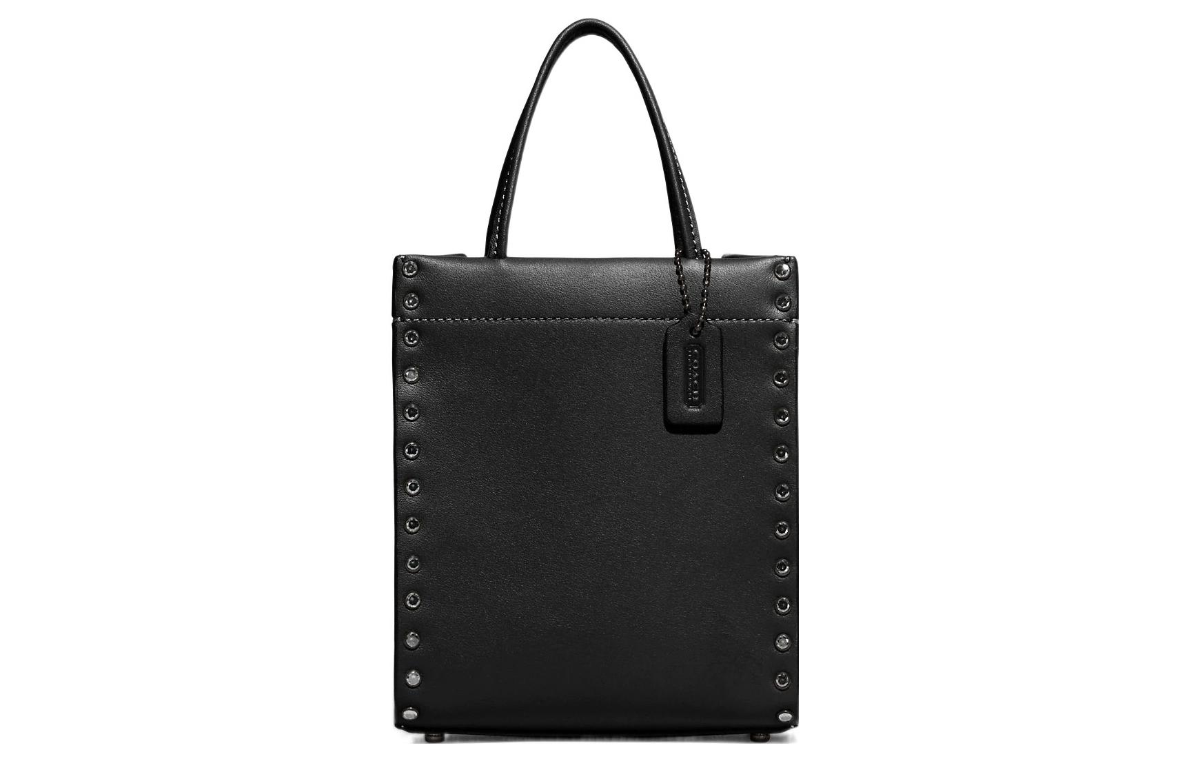 

Кошелек из кожи Кэшин через плечо мини женский черный COACH