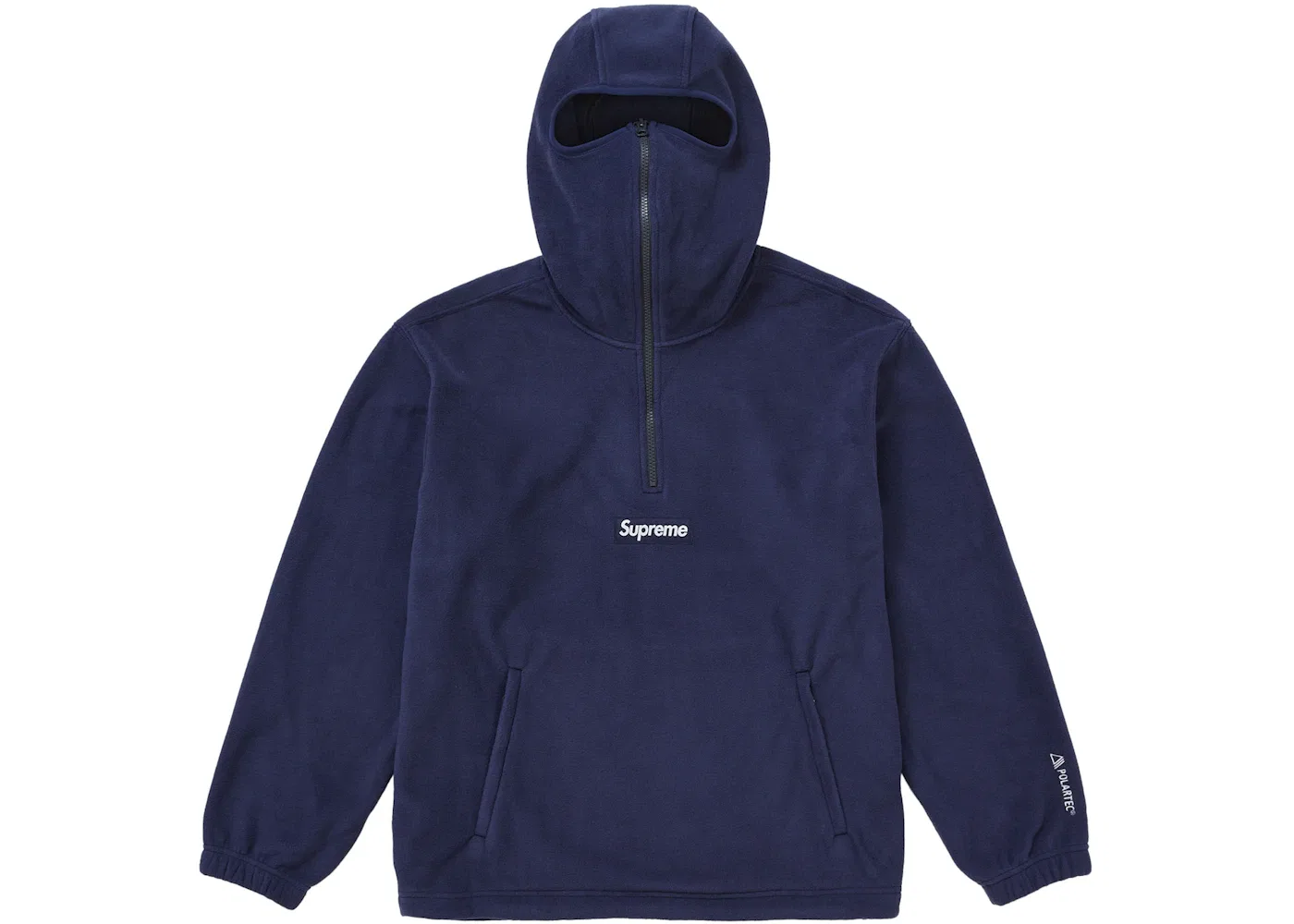 Мужской свитшот с капюшоном и половинной молнией Supreme Polartec Face Mask Half Zip Hooded Sweatshirt, Navy