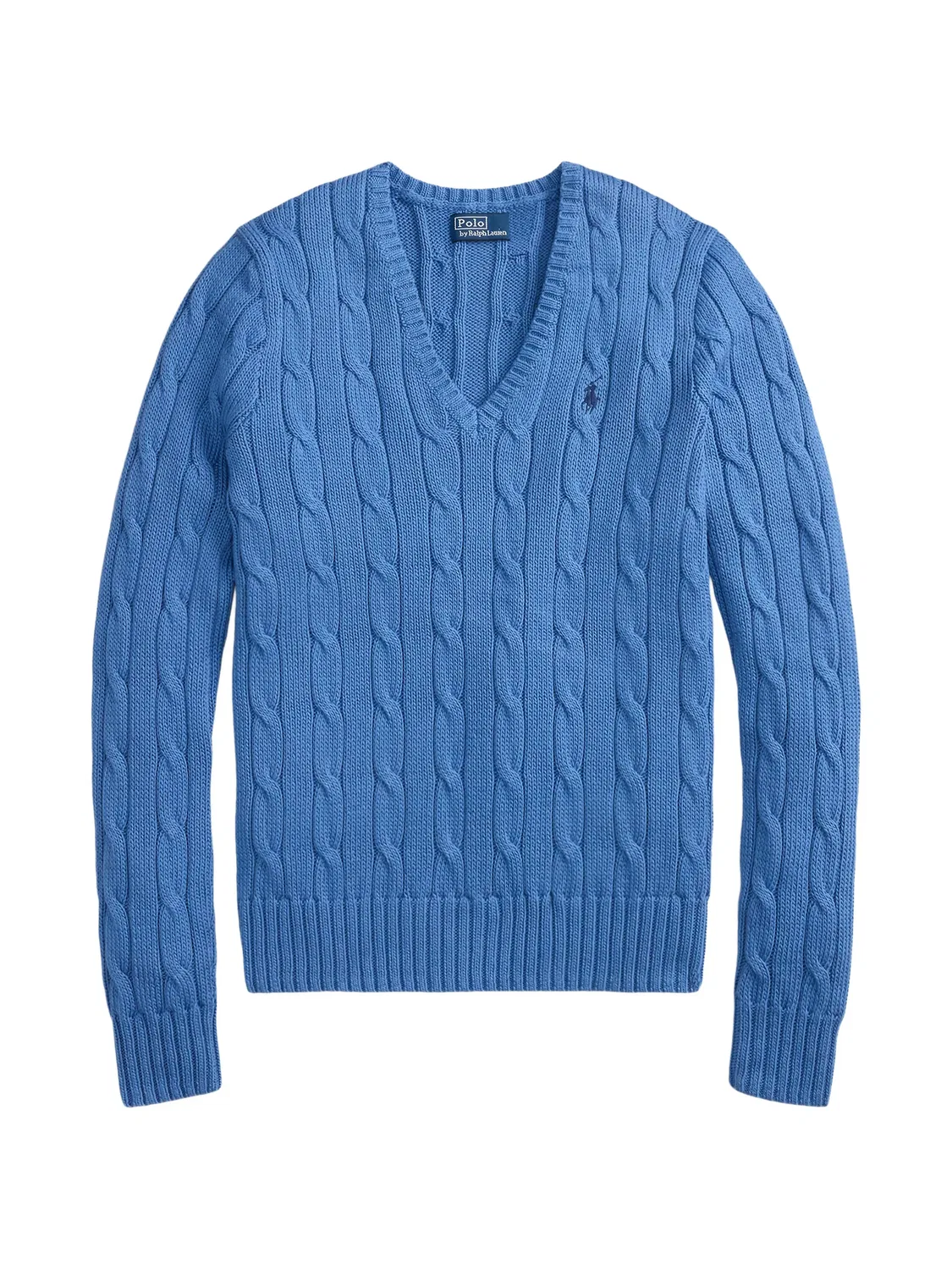 Polo Ralph Lauren Хлопковый свитер с V-образным вырезом, синий