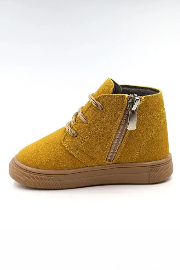 Детские ботинки для девочек с принтом Macco Shoes, Yellow — фото 4