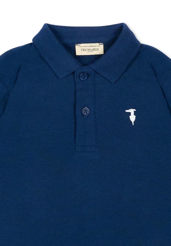 Поло из пике Tru Trussiardi Junior, синий Tru Trussardi Junior — фото 3