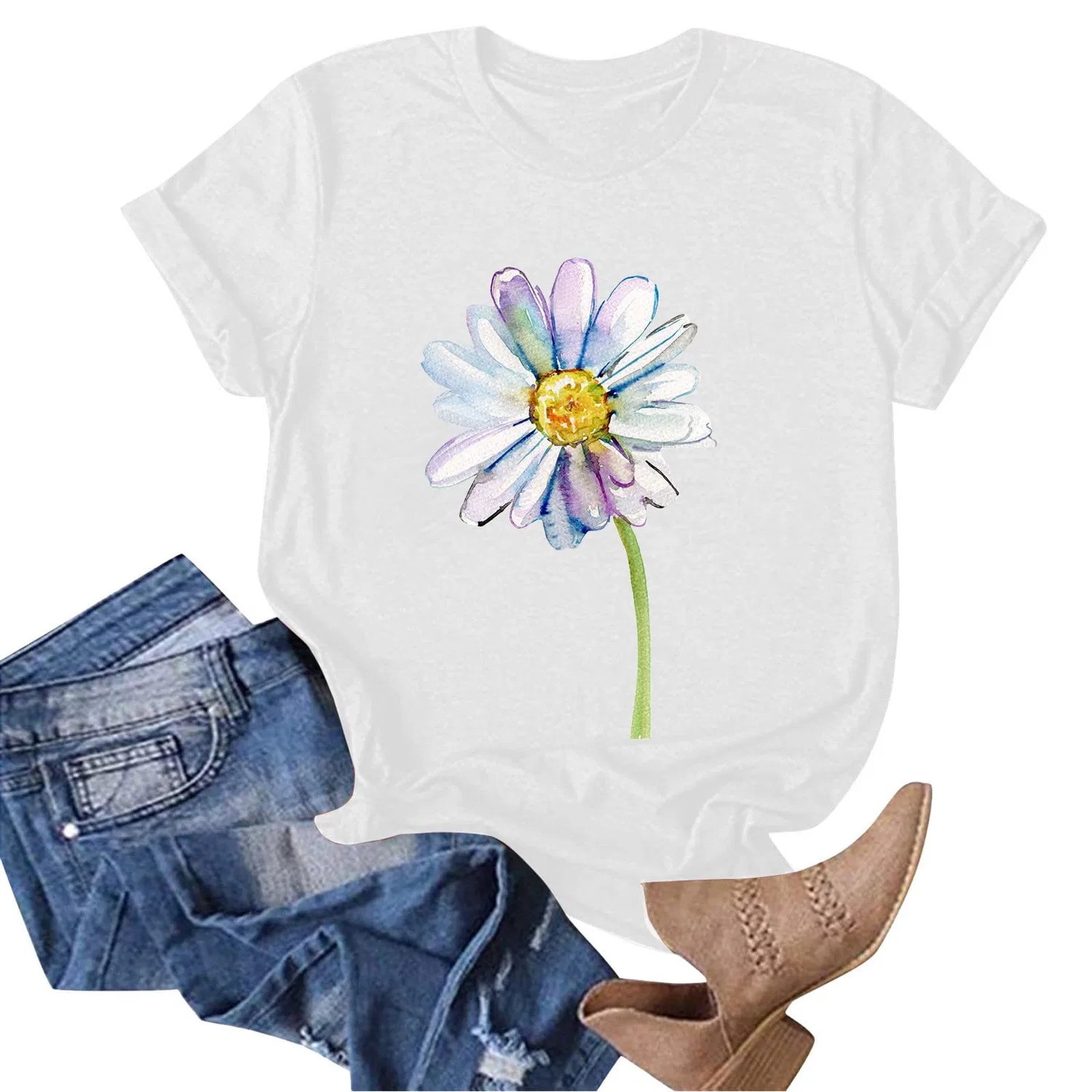 Женская футболка с принтом Prime Lightning Day Deals, 05 Floral — фото 4