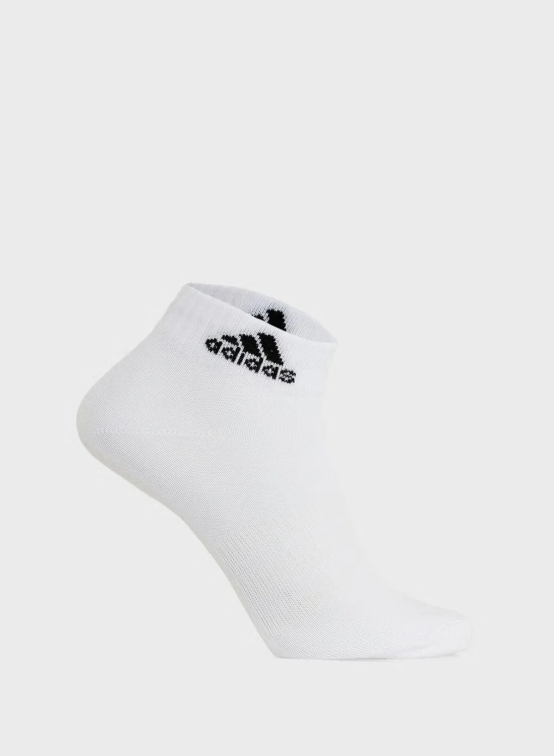 Носки спортивные тонкие и легкие, комплект 3 пары Adidas, серый — фото 3