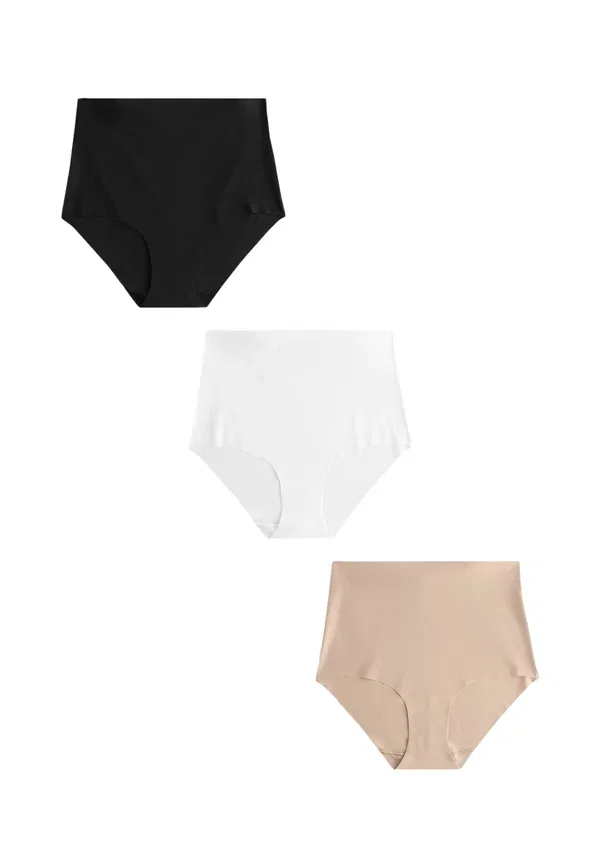 Трусы 3 шт., высокие, Full Brief Fit - No VPL Comfort Knickers 3 Pack, Next, white, praline, nude, белый