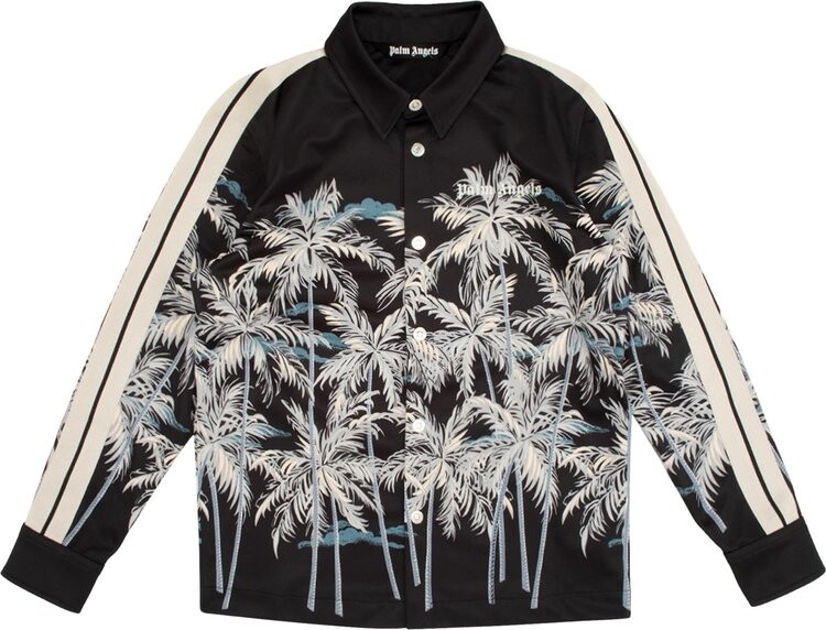 

Рубашка Palm Angels Allover Palms Track Shirt 'Black/Off White', черный