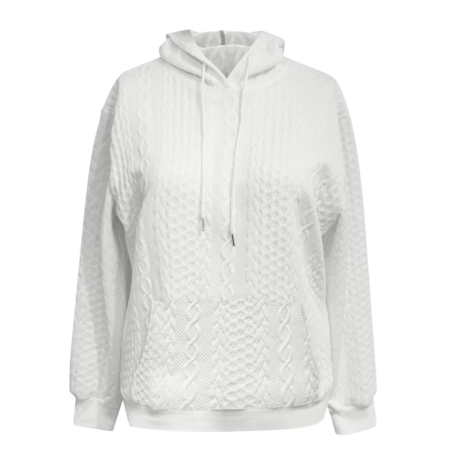 Женская куртка oversize с капюшоном и карманом, Bianco — фото 3